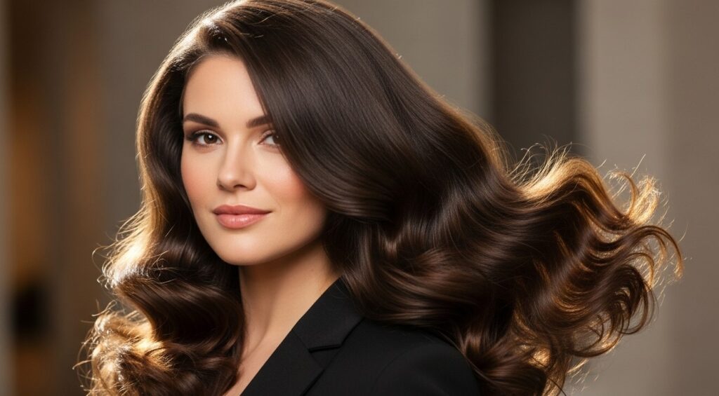 Waterfall waves hairstyles with soft cascading waves and natural shine
