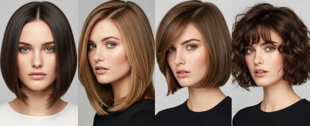 Classic chin-length bob hairstyle