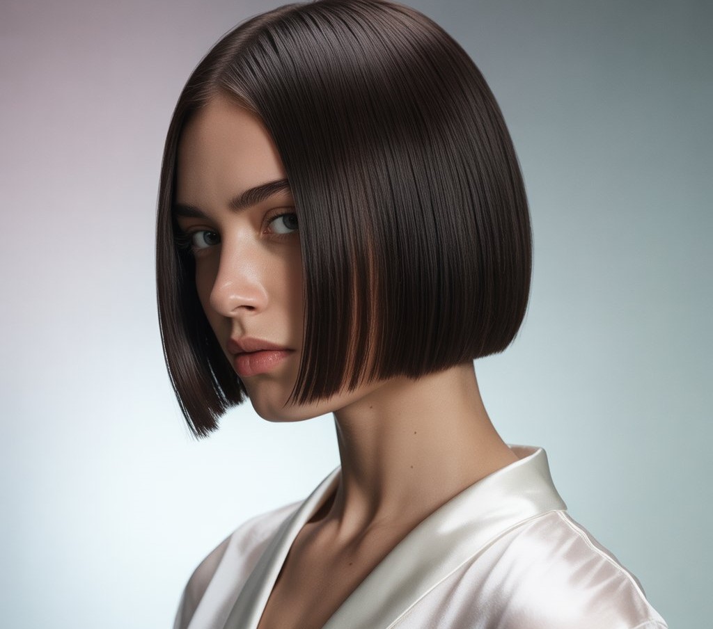 Celebrity hair trends this year featuring sleek bob and curtain bangs