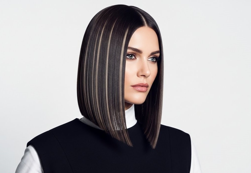 A Complete Guide to the Column Cut Trend Sleek Column Cut hairstyle with smooth vertical lines and a modern polished finish