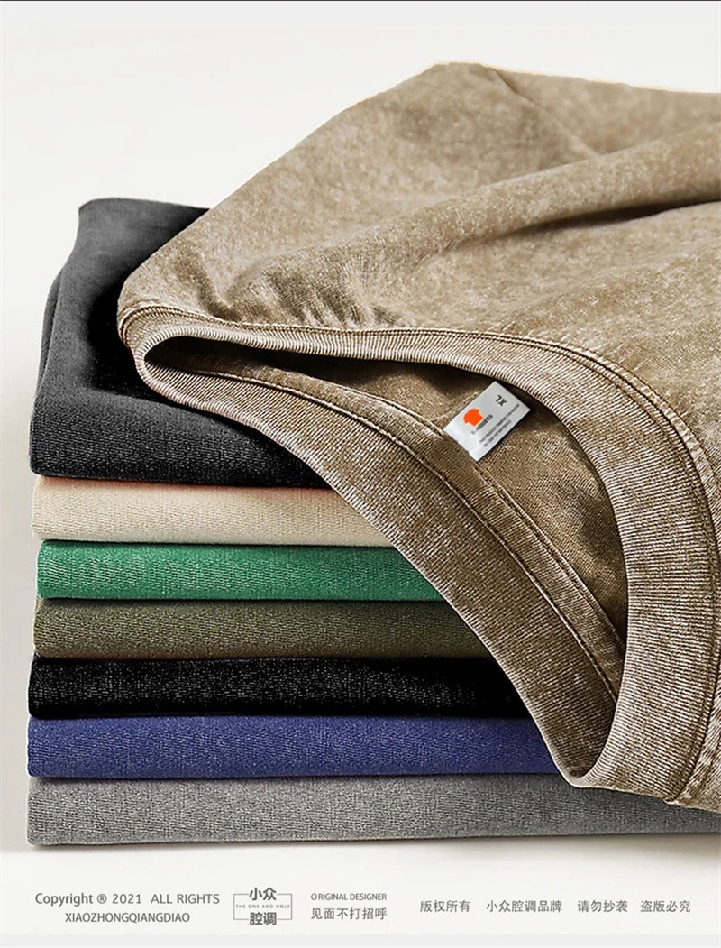 Men’s Vintage Washed Cotton T-Shirt – 230G Heavyweight Casual Short Sleeve Tee (Oversized) men’s vintage washed cotton t shirt – 230g heavyweight casual short sleeve tee (oversized)