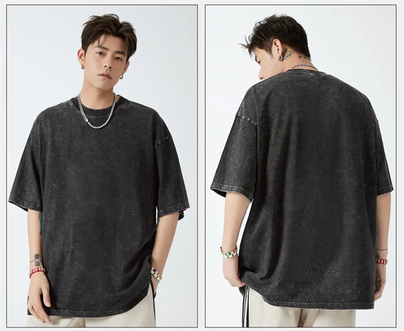 Men’s Vintage Washed Cotton T-Shirt – 230G Heavyweight Casual Short Sleeve Tee (Oversized) men’s vintage washed cotton t shirt – 230g heavyweight casual short sleeve tee (oversized)